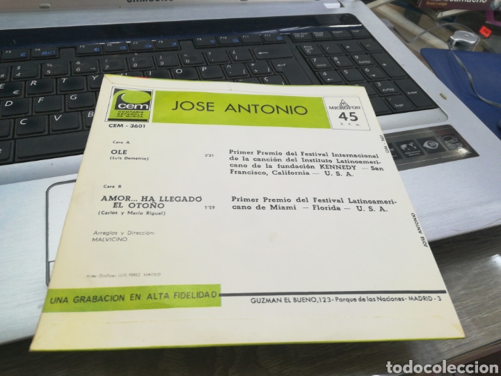 Discos de vinilo: Jos&eacute; Antonio single ole 1967 - Foto 2