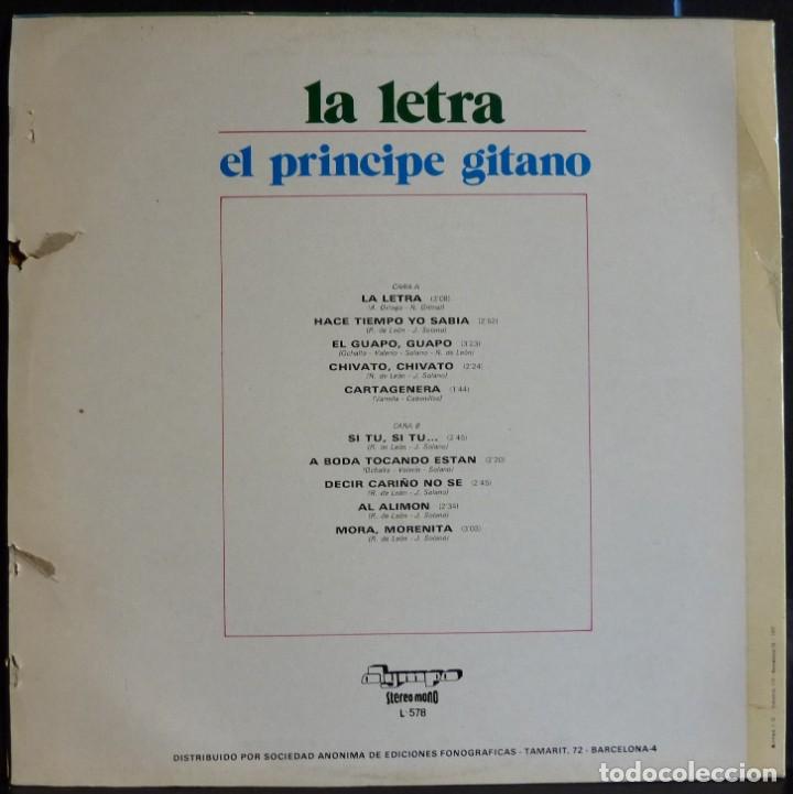 Discos de vinilo: EL PRINCIPE GITANO // LA LETRA // 1977 (VG VG+). LP - Foto 2