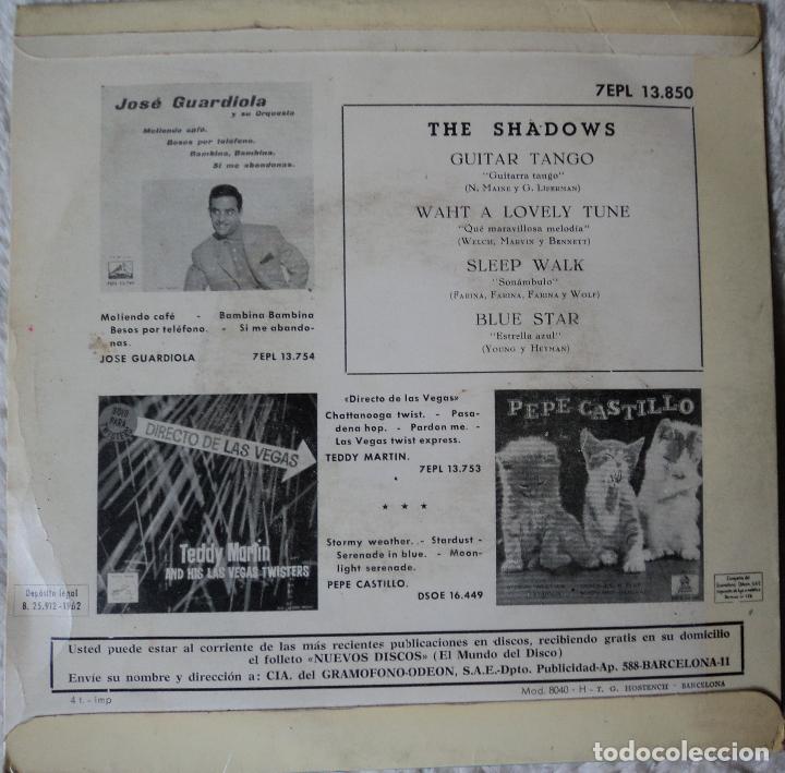Discos de vinilo: The Shadows - Guitar Tango - Edici&oacute;n de 1962 de Espa&ntilde;a - Foto 2