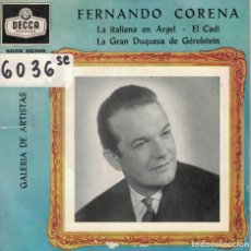 Discos de vinilo: FERNANDO CORENA (ORQUESTA DE LA SUISSE ROMANDE, DR. JAMES WALKER) (EP ESPAÑOL, DECCA 1960). Lote 167100916