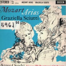 Discos de vinilo: MOZART - ARIAS (GRACIELLA SCIUTTI-FILARMONICA DE VIENA, DR. ARGEO QUADRI) (EP ESPAÑOL, DECCA 1962). Lote 167101484