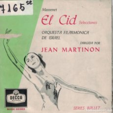 Discos de vinilo: MASSENET - EL CID (FILARMONICA DE ISRAEL, DR. JEAN MARTINON) (EP ESPAÑOL, DECCA 1960). Lote 167102584