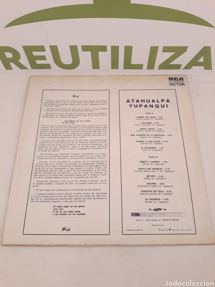 Discos de vinilo: Atahualpa Yupanqui.LP 1973. - Foto 2