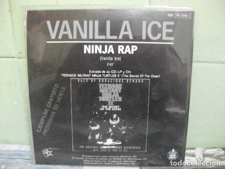 Discos de vinilo: VANILLA ICE NINJA RAP SINGLE SPAIN 1991 PDELUXE - Foto 2