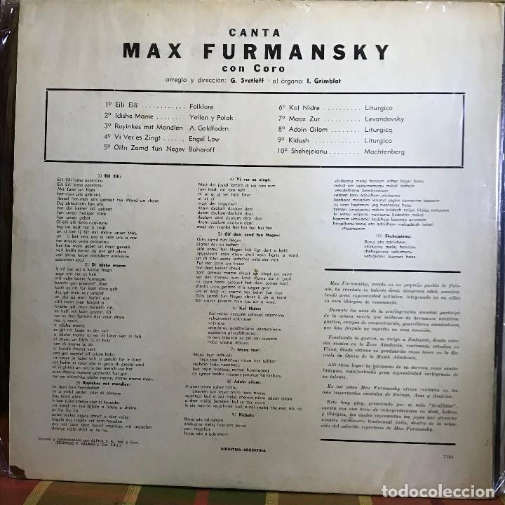 Discos de vinilo: LP argentino de Max Furmansky - Foto 2