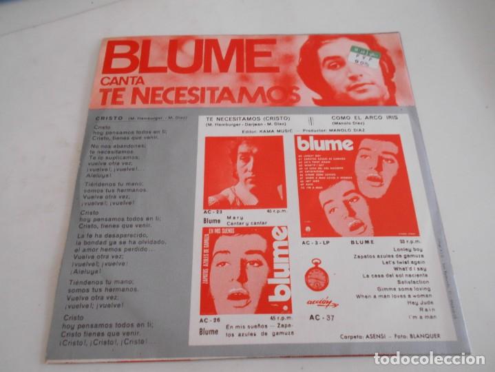 Discos de vinilo: BLUME-SINGLE TE NECESITAMOS - Foto 2