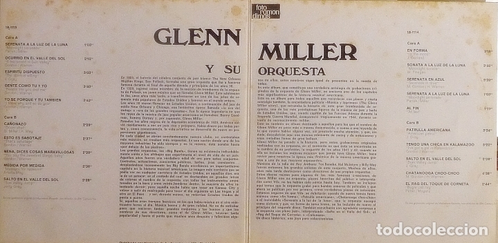 Discos de vinilo: GLENN MILLER Y SU ORQUESTA-VERSI&Oacute;N ORIGINAL (ESPA&Ntilde;A-1968) - Foto 3