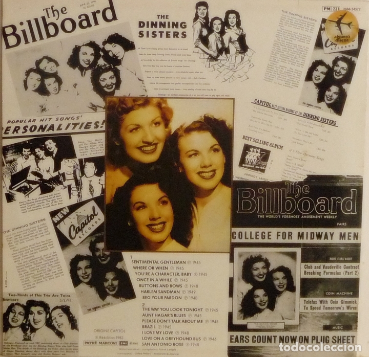 Discos de vinilo: THE DINNING SISTERS (FRANCIA-1983) - Foto 2