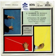 Discos de vinilo: ROSSINI OBERTURAS / EL BARBERO DE SEVILLA / LA ITALIANA EN ARGELIA / ORQUESTA FILARMÓNICA LONDRES 