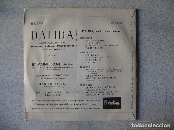 Discos de vinilo: DALIDA.ET MAINTENANT + 3...BUEN ESTADO - Foto 2