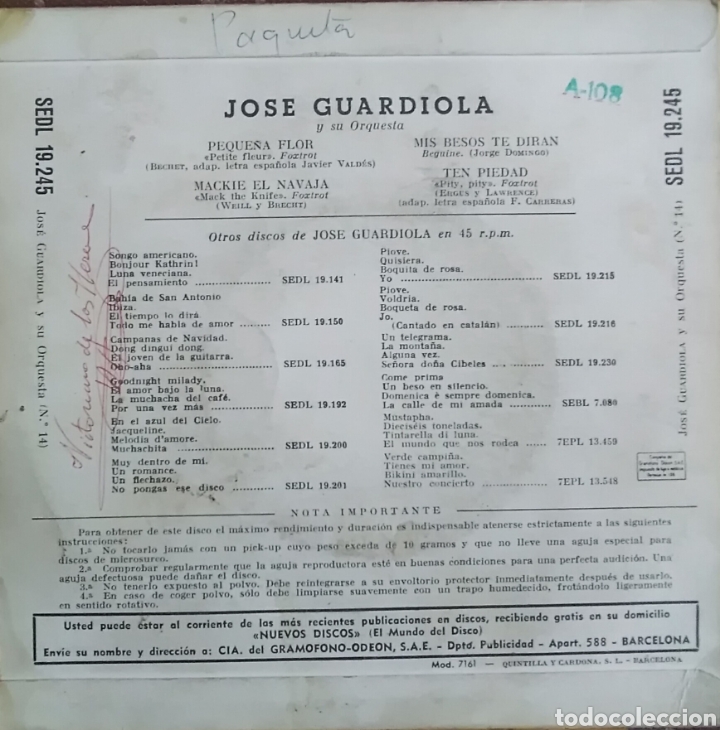Discos de vinilo: Jos&eacute; Guardiola. - Foto 2