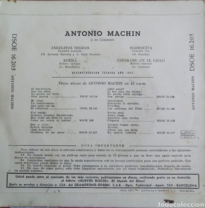 Discos de vinilo: ANTONIO MACH&Iacute;N - Foto 2