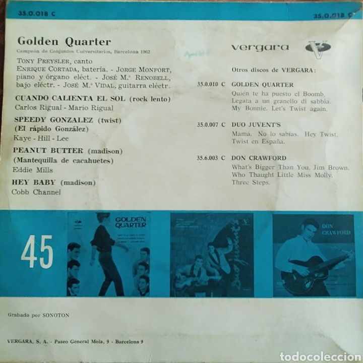 Discos de vinilo: Golden Quarter. -Cuando calienta el sol - Foto 2