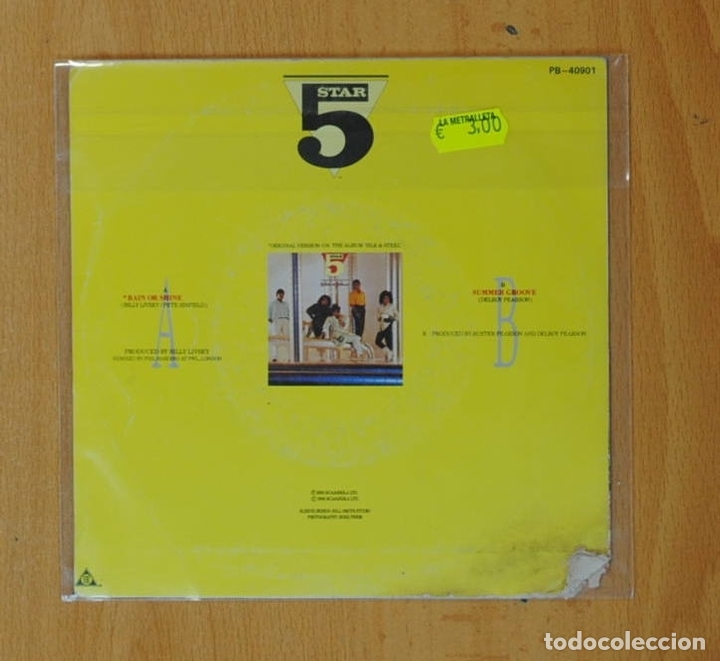 Discos de vinilo: STAR FIVE - RAIN OR SHINE / SUMMER GROOVE - SINGLE - Foto 2