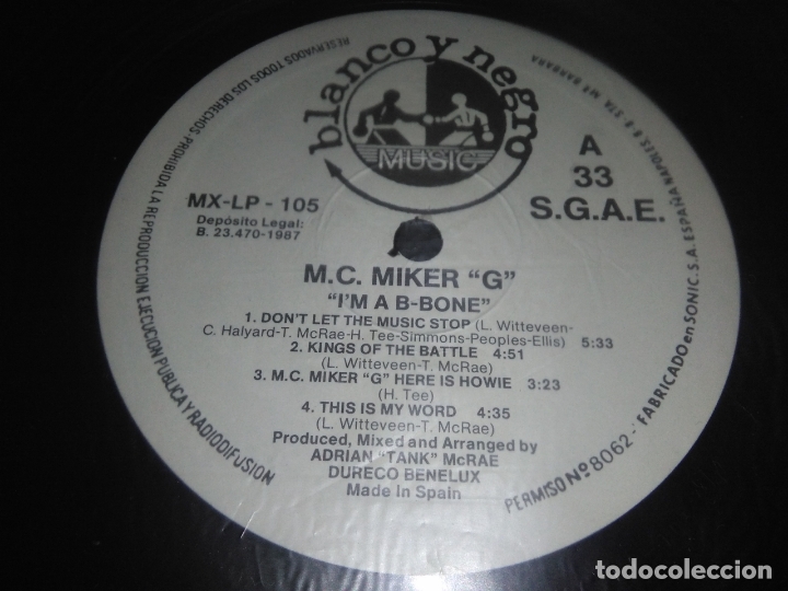 Discos de vinilo: Disco vinilo LP MC MIKER G IM A B-BONE - Foto 3