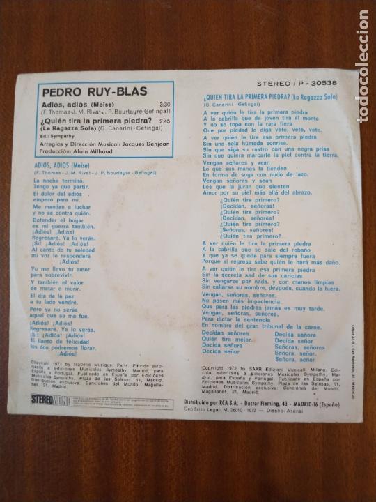 Discos de vinilo: DISCO VINILO  DE PEDRO RUY BLAS - ADIOS  ADIOS - Foto 2
