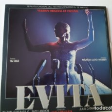 Discos de vinilo: EVITA- VERSION ORIGINAL EN ESPAÑOL- 2 LP 1980- PROMOCIONAL + LIBRETO- COMO NUEVO.. Lote 168430784