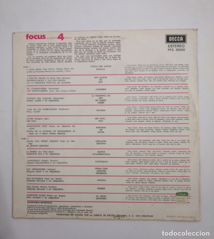 Discos de vinilo: FOCUS ON PHASE 4 STEREO - LP. TDKDA55 - Foto 2