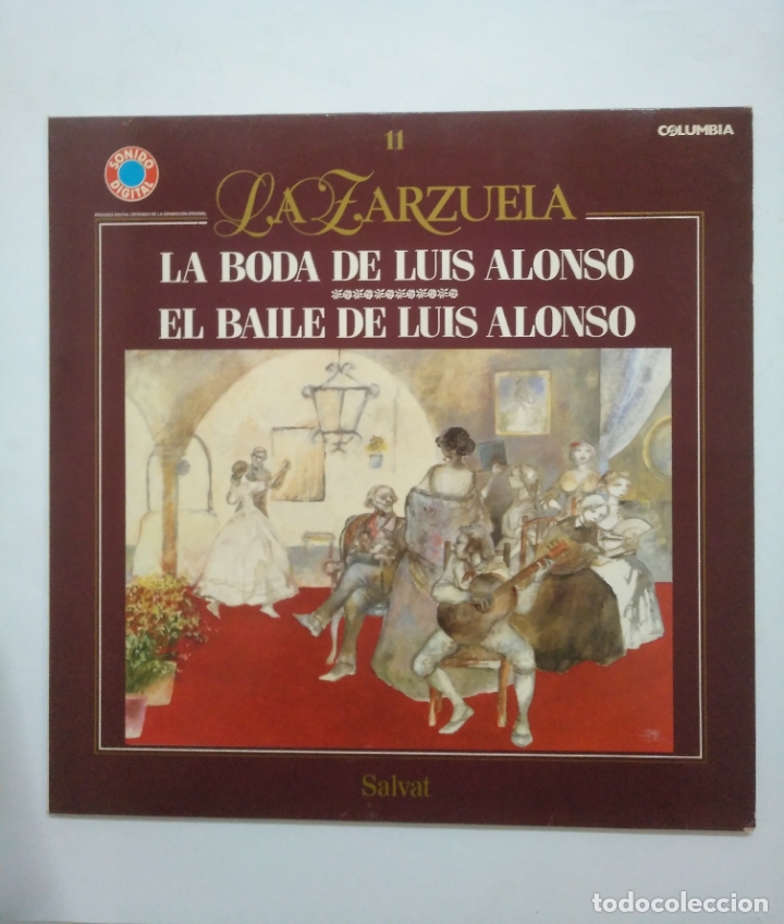 Dischi in vinile: LA ZARZUELA N&ordm; 11. LA BODA DE LUIS ALONSO. EL BAILE DE LUIS ALONSO. ZAFIRO SALVAT. TDKDA55