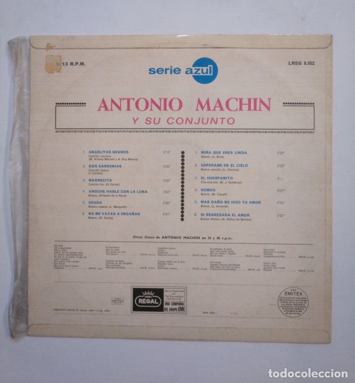 Discos de vinilo: ANTONIO MACH&Iacute;N Y SU CONJUNTO - LP. TDKDA55 - Foto 2