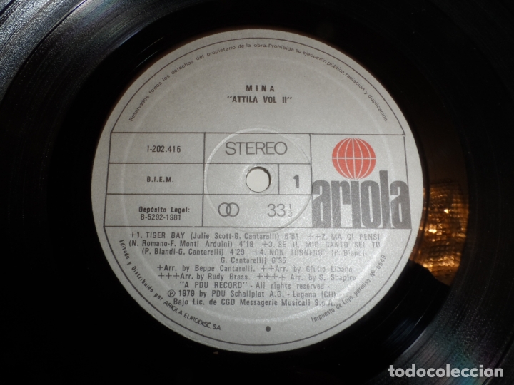 Discos de vinilo: MINA - ATTILA VOL. 2 - Foto 3