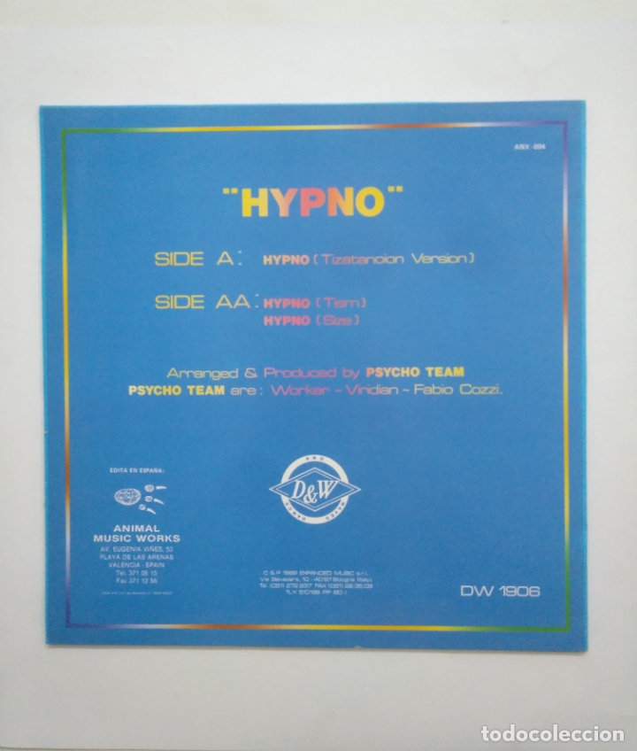 Discos de vinilo: PSYCHO TEAM. HYPNO. MAXI SINGLE. TDKDA56 - Foto 2