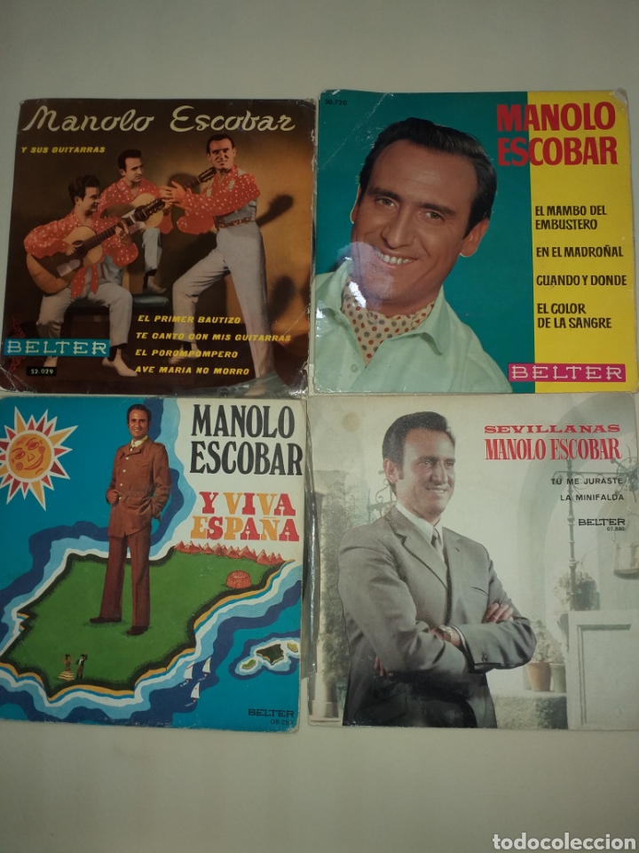Discos de vinilo: Lote 4 vinilos en single de Manolo Escobar - Foto 1