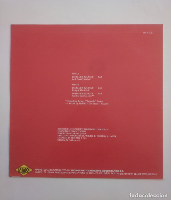 Discos de vinilo: CANDY J - DESIRABLE REVENGE. MAXI SINGLE. TDKDA56 - Foto 2