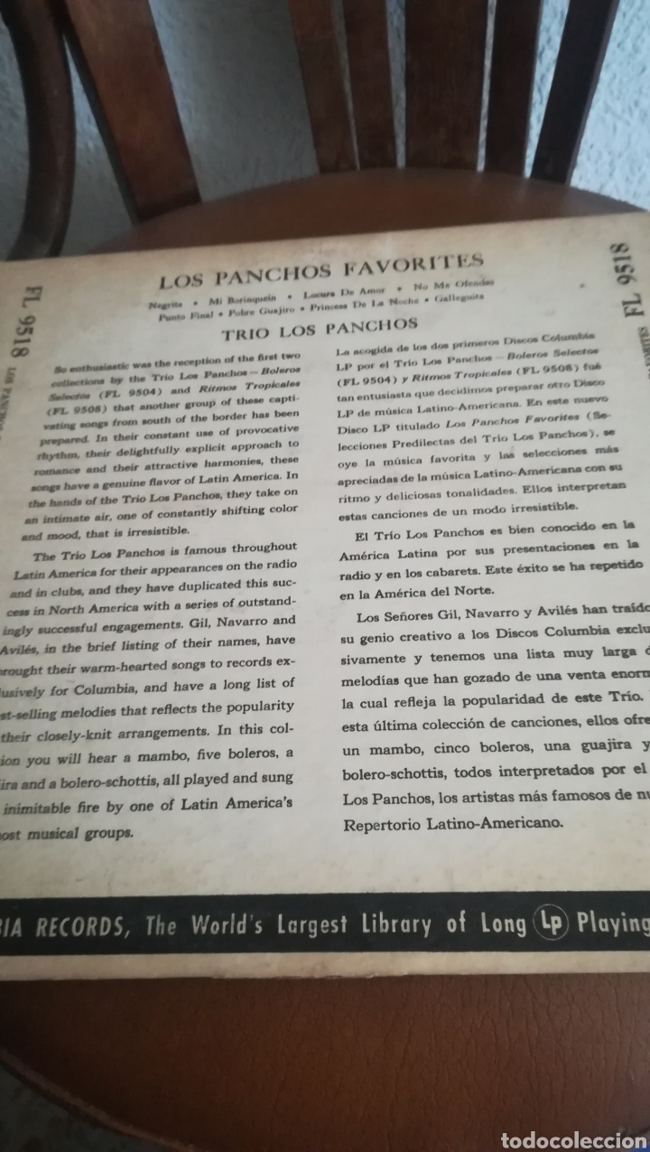 Discos de vinilo: Disco de Trio los Panchos de 1950 - Foto 4