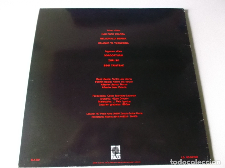 Discos de vinilo: LABANAK, 1990, ZARAUT - Foto 2