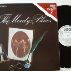 Discos de vinilo: THE MOODY BLUES- SUS COMIENZOS- IDOLOS 3 - SPAIN 2 PROMO LP 1977 - WHITE LABEL - COMO NUEVO. Lote 169005524