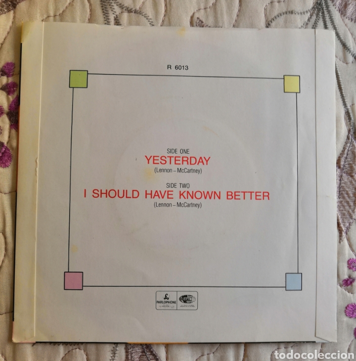 Discos de vinilo: SINGLE BEATLES YESTERDAY 1965 - Foto 2