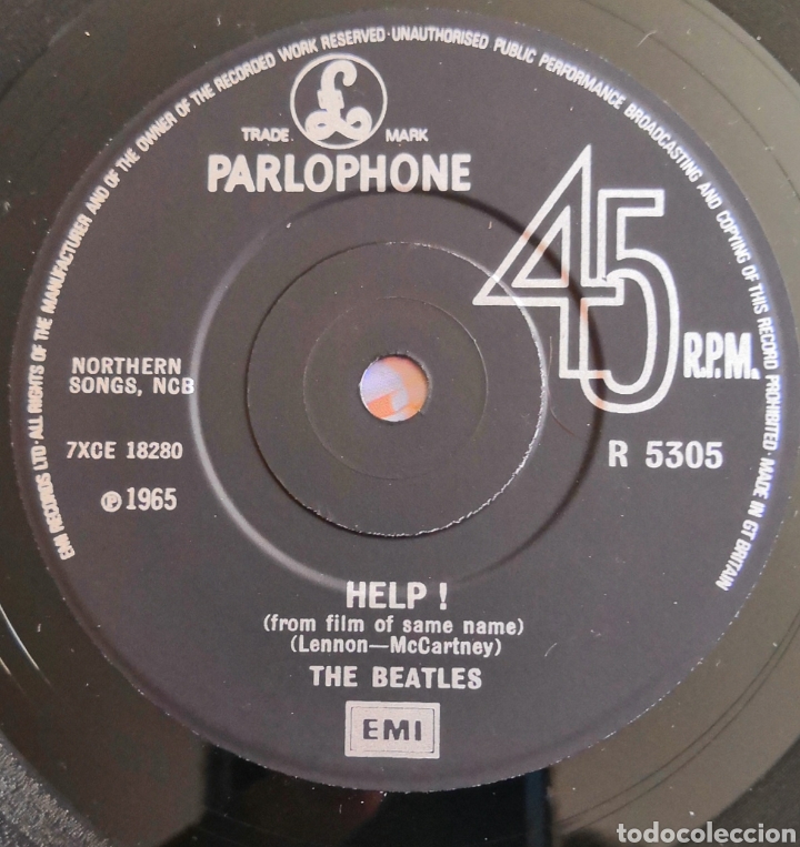 Discos de vinilo: SINGLE BEATLES HELP/IM DOWN 1965 - Foto 3