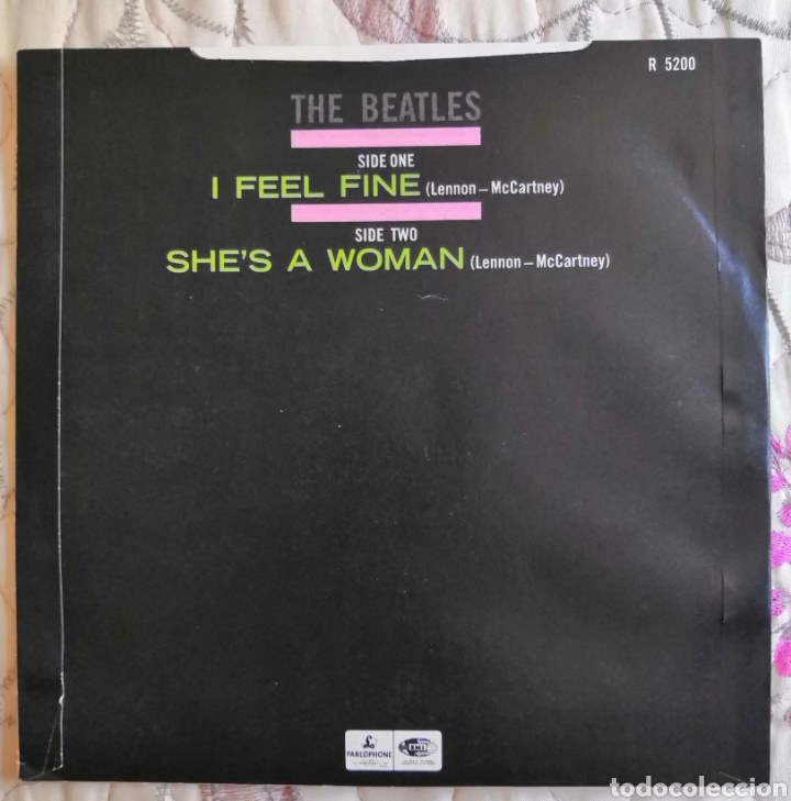 Discos de vinilo: SINGLE THE BEATLES I FEEL FINE. 1964 - Foto 2