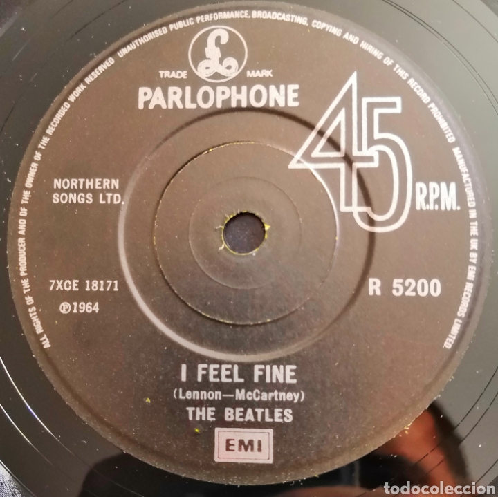 Discos de vinilo: SINGLE THE BEATLES I FEEL FINE. 1964 - Foto 3