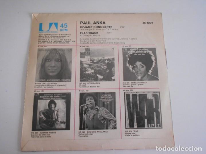 Discos de vinilo: PAUL ANKA-SINGLE DEJAME CONOCERTE - Foto 2