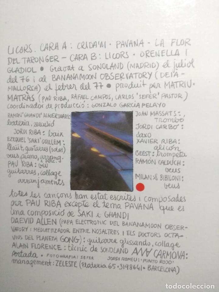 Discos de vinilo: LP PAU RIBA : LICORS - Foto 2