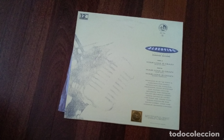 Discos de vinilo: Albertino-your love is crazy.maxi - Foto 2