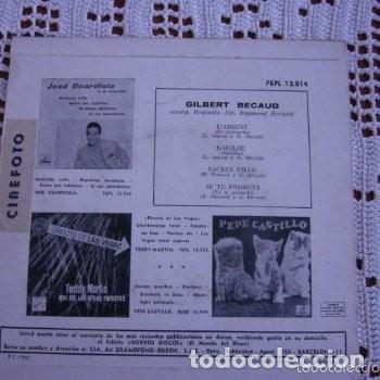 Discos de vinilo: Gilbert Becaud Labsent EP 1962 - Foto 2