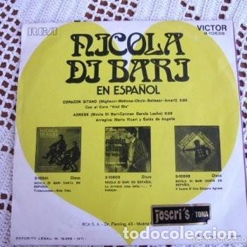 Discos de vinilo: Nicola di Bari en espa&ntilde;ol Coraz&oacute;n Gitano EP 1971 - Foto 2