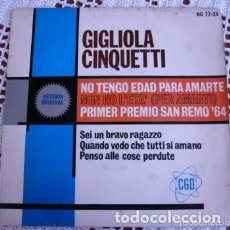 Discos de vinilo: GIGLIOLA CINQUETTI NO TENGO EDAD PARA AMARTE EP 1964