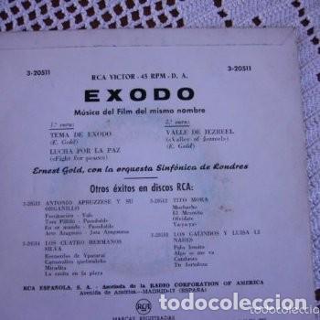 Discos de vinilo: Exodus Ernest Gold EP 1962 - Foto 2