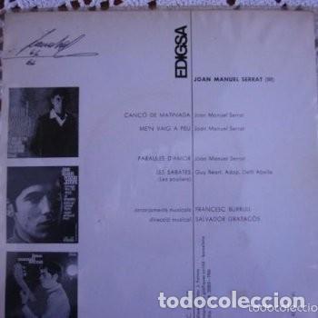 Discos de vinilo: Joan Manuel Serrat Can&ccedil;&oacute; de matinada EP 1966 - Foto 2
