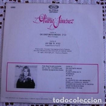 Discos de vinilo: Mar&iacute;a Jim&eacute;nez De distinto modo EP 1981 - Foto 2