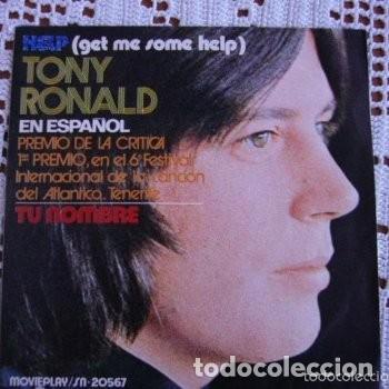 Discos de vinilo: Tony Ronald Help Single 1971 - Foto 1