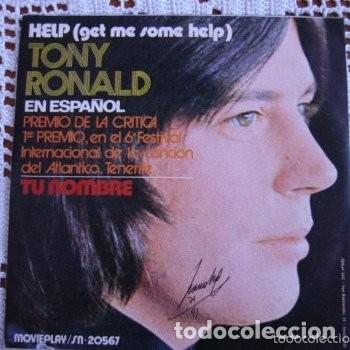 Discos de vinilo: Tony Ronald Help Single 1971 - Foto 2
