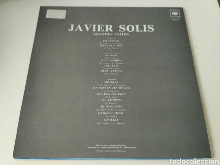 Discos de vinilo: Javier Solis - Grandes Exitos (LP, Comp, RE) - Foto 2