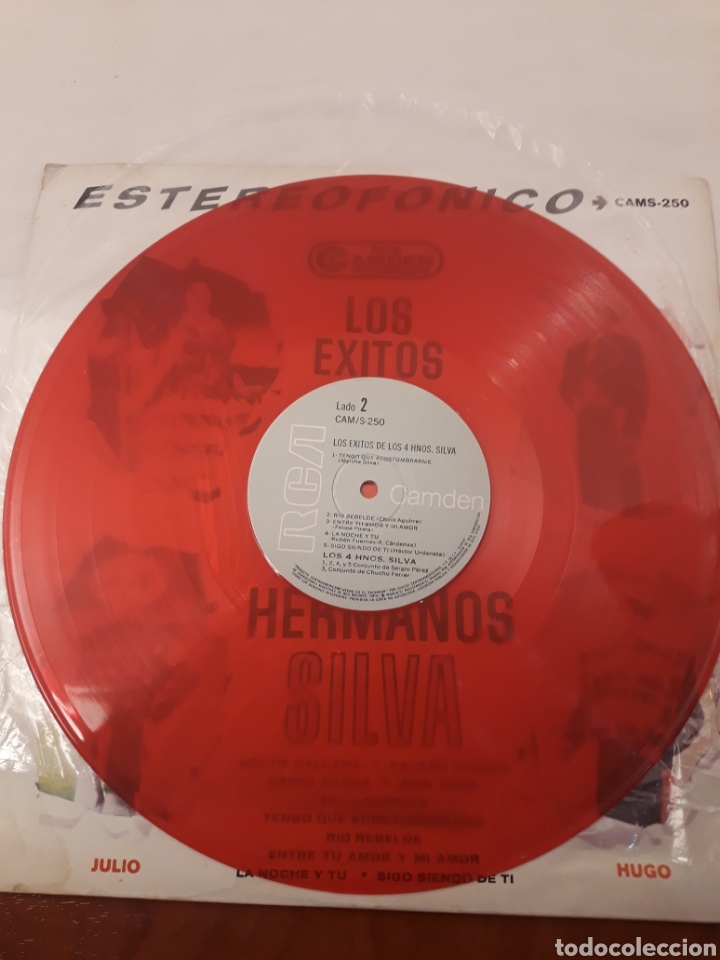 Discos de vinilo: Los 4 exitos de los 4 hermanos silva.Vinilo Color rojo.LP. - Foto 3