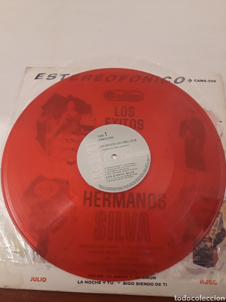 Discos de vinilo: Los 4 exitos de los 4 hermanos silva.Vinilo Color rojo.LP. - Foto 4