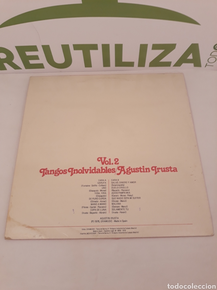Discos de vinilo: Tangos inolvidables.Agust&iacute;n Irusta.LP. - Foto 2